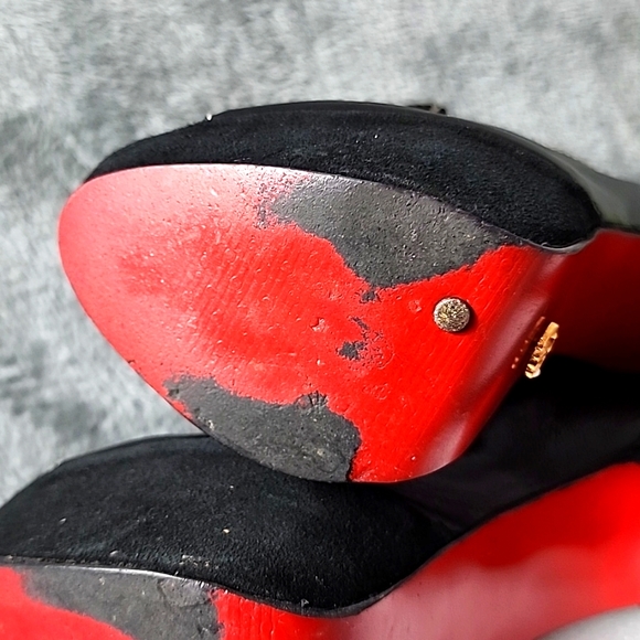 Stilettos Peep Toe Platform Lace-Up Boots with Red bottoms Size 8 - Picture 6 of 13